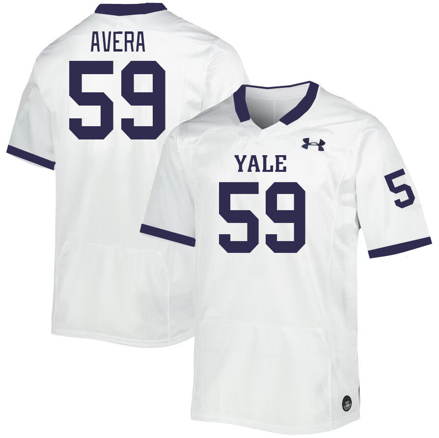 Men-Youth #59 Zavier Avera Yale Bulldogs 2023 College Football Jerseys Stitched Sale-White